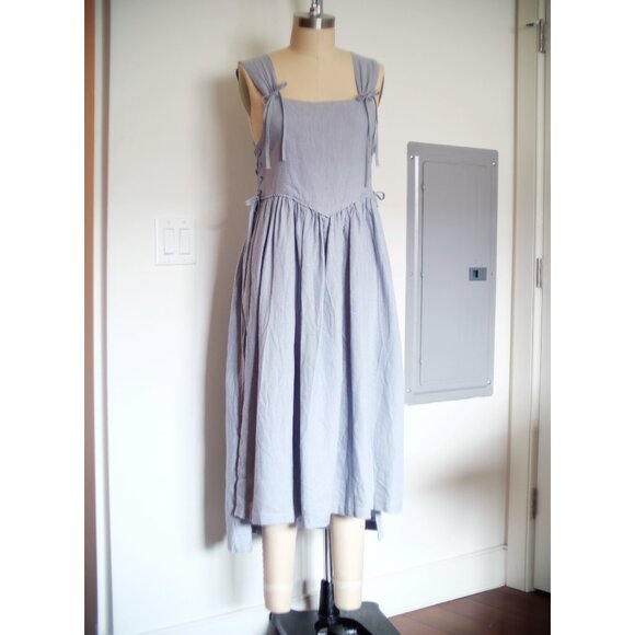 Alice pinafore dress (100%) linen fabric , dress - Picture 4 of 9